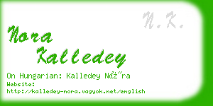 nora kalledey business card